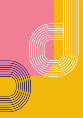 Vintage bauhaus memphis geometric colorful abstract design background