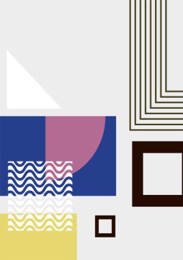 Vintage bauhaus memphis geometric colorful abstract design background