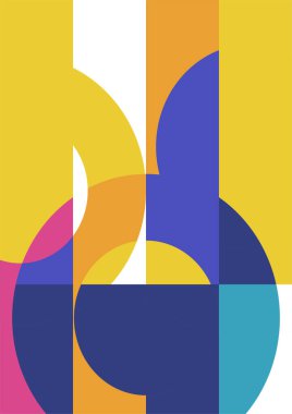 Vintage bauhaus memphis geometric colorful abstract design background