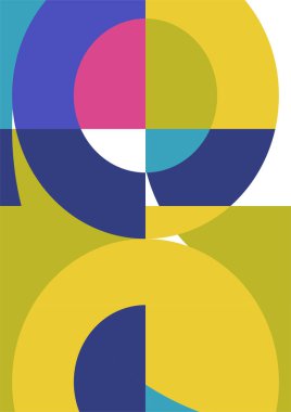 Vintage bauhaus memphis geometric colorful abstract design background