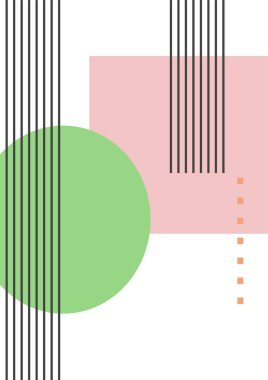 Vintage bauhaus memphis geometric colorful abstract design background