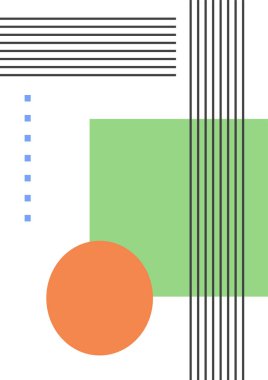 Vintage bauhaus memphis geometric colorful abstract design background