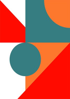 Vintage bauhaus memphis geometric colorful abstract design background