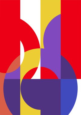 Vintage bauhaus memphis geometric colorful abstract design background