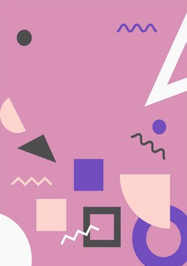 Vintage bauhaus memphis geometric colorful abstract design background