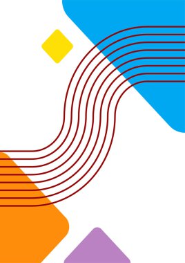 Vintage bauhaus memphis geometric colorful abstract design background