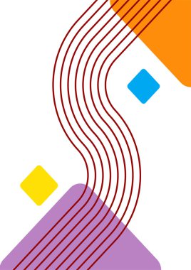 Vintage bauhaus memphis geometric colorful abstract design background