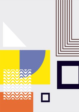 Vintage bauhaus memphis geometric colorful abstract design background