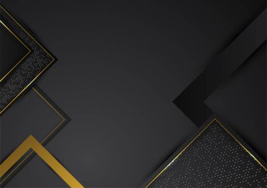 Abstract luxury gradient black and gold presentation design background