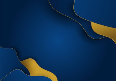Abstract blue and gold presentation background design
