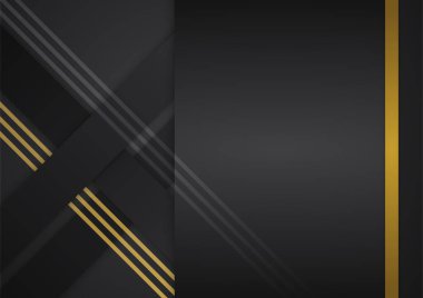 Abstract luxury gradient black and gold presentation design background