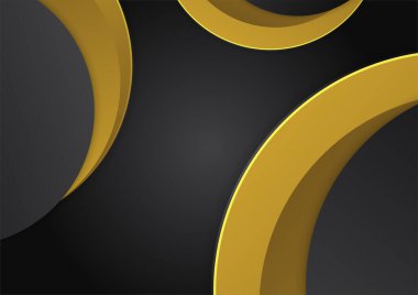Abstract luxury gradient black and gold presentation design background