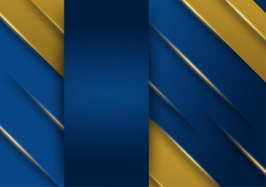 Abstract blue and gold presentation background design