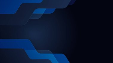 Modern shiny realistic dark blue black with shadow abstract design presentation background. Technology network vector illustration for banner, cover, web, flyer, card, poster, texture, slide, magazine
