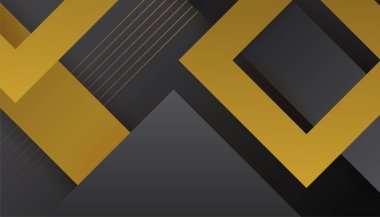 Lüks siyah altın arka plan. Zarif bir sunum afişi. Vektör illüstrasyonu.