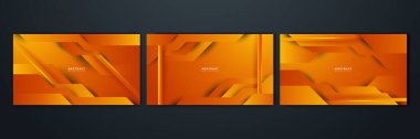 Posterler, afişler, iniş sayfası konsepti resmi için geometrik yaratıcı ve minimal gradyan kavramlara sahip soyut minimal turuncu arkaplan.