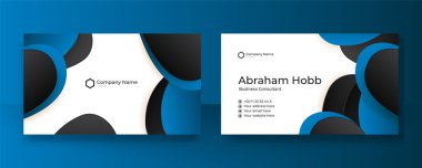Modern siyah ve mavi kartvizit