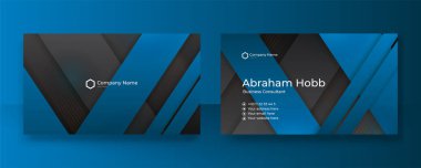 Modern siyah ve mavi kartvizit