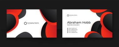 Modern black and red business card