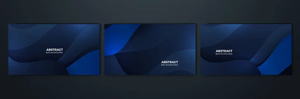 Set Modern Realistic Blue Shadow Abstract Design Background — 스톡 벡터