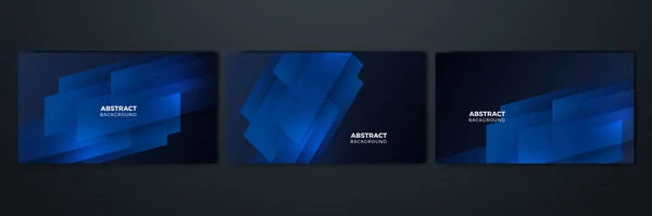 Set Modern Realistic Blue Shadow Abstract Design Background — 스톡 벡터