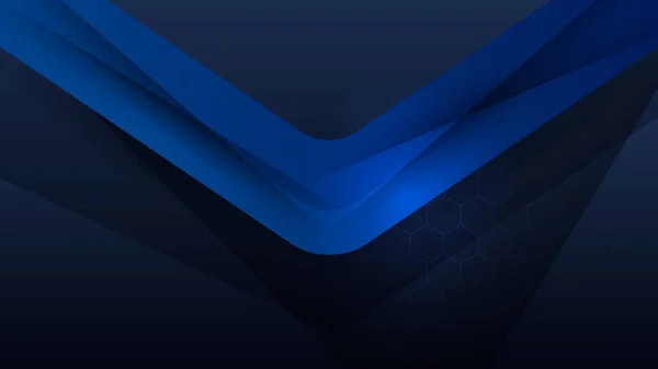 Modern Shiny Realistic Dark Blue Black Shadow Abstract Design Presentation — Vetor de Stock