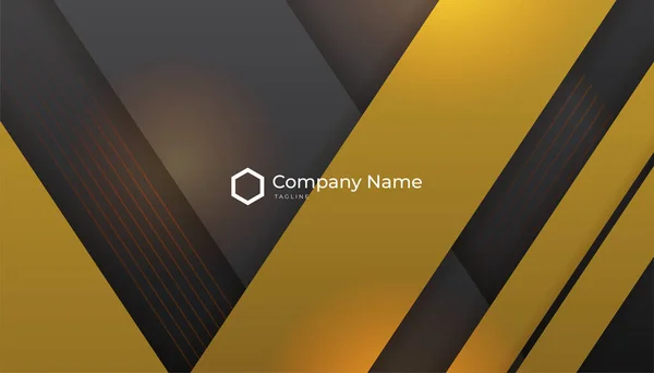 Πολυτελές Μαύρο Χρυσό Φόντο Κομψό Banner Παρουσίασης Επιχειρήσεων Εικονογράφηση Διανύσματος — Διανυσματικό Αρχείο