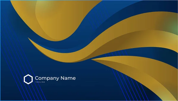 Luxury Dark Blue Gold Background Elegant Business Presentation Banner Vector — Stockový vektor