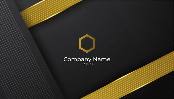 Luxury Black Gold Background Elegant Business Presentation Banner Vector Illustration — Stock Vector