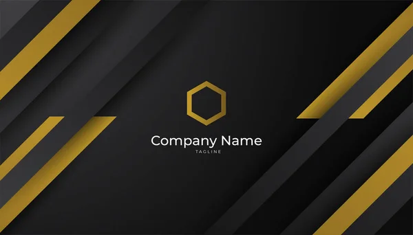 Πολυτελές Μαύρο Χρυσό Φόντο Κομψό Banner Παρουσίασης Επιχειρήσεων Εικονογράφηση Διανύσματος — Διανυσματικό Αρχείο
