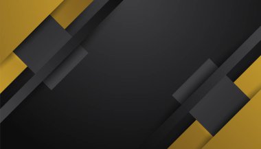 Lüks siyah altın arka plan. Zarif bir sunum afişi. Vektör illüstrasyonu.