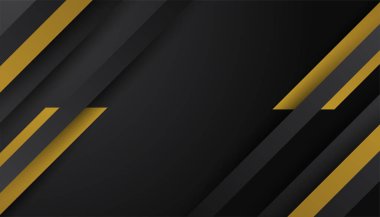 Lüks siyah altın arka plan. Zarif bir sunum afişi. Vektör illüstrasyonu.