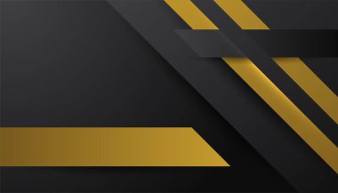 Lüks siyah altın arka plan. Zarif bir sunum afişi. Vektör illüstrasyonu.