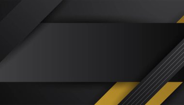 Lüks siyah altın arka plan. Zarif bir sunum afişi. Vektör illüstrasyonu.