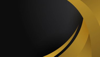 Lüks siyah altın arka plan. Zarif bir sunum afişi. Vektör illüstrasyonu.