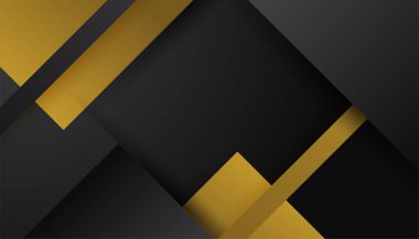 Lüks siyah altın arka plan. Zarif bir sunum afişi. Vektör illüstrasyonu.