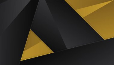 Lüks siyah altın arka plan. Zarif bir sunum afişi. Vektör illüstrasyonu.