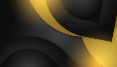 Lüks siyah altın arka plan. Zarif bir sunum afişi. Vektör illüstrasyonu.