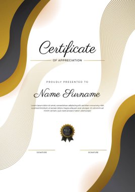 Luxury gradient black and gold achievement Certificate design template