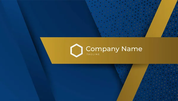 Luxury Dark Blue Gold Background Elegant Business Presentation Banner Vector — Διανυσματικό Αρχείο