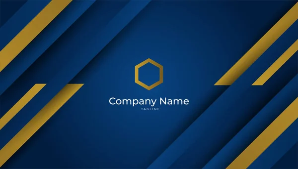 Luxury Dark Blue Gold Background Elegant Business Presentation Banner Vector — 图库矢量图片