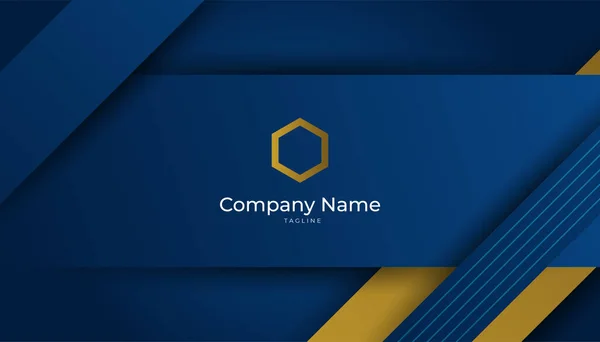 Luxury Dark Blue Gold Background Elegant Business Presentation Banner Vector — 图库矢量图片