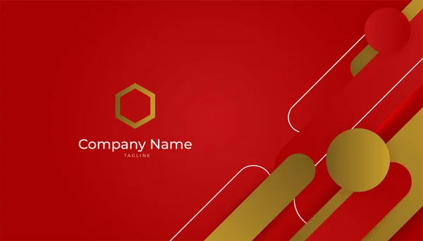 Luxury Dark Red Gold Background Elegant Business Presentation Banner Vector — Stock Vector
