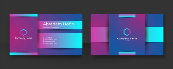 Modern Pink Purple Blue Business Card — ストックベクタ