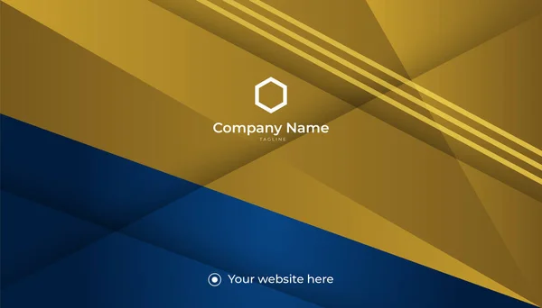 Luxury Dark Blue Gold Background Elegant Business Presentation Banner Vector —  Vetores de Stock