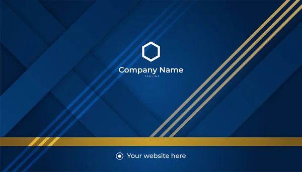 Luxury Dark Blue Gold Background Elegant Business Presentation Banner Vector —  Vetores de Stock