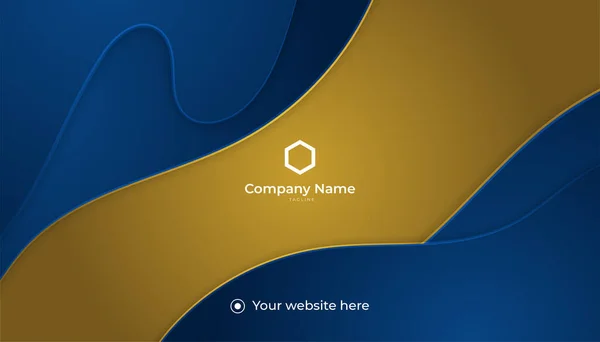 Luxury Dark Blue Gold Background Elegant Business Presentation Banner Vector — Διανυσματικό Αρχείο