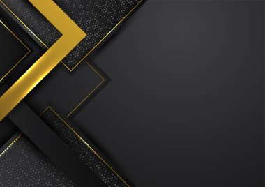 Abstract luxury gradient black and gold presentation design background