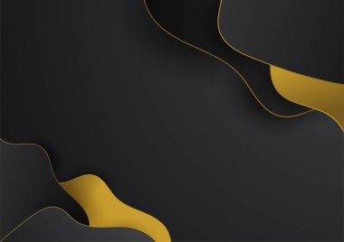 Abstract luxury gradient black and gold presentation design background
