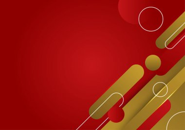 Abstract red and gold presentation design background